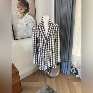 Black and White Checkered Blazer and Bermuda Shorts set